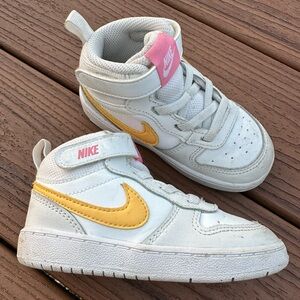 Nike White and Gold Kids' Sneakers